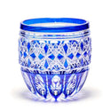 Crystal Glass Sake Cup Blue Leaf
