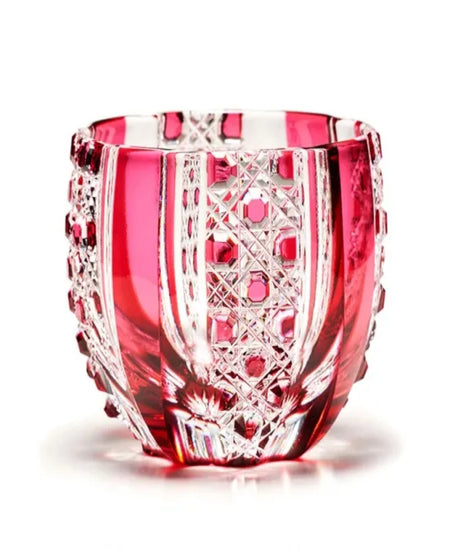 Crystal Glass Sake Cup (Gold Red)