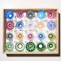 Edo Kiriko Special Selection Sake Cups set of 20 in assorted colors and intricate traditional Japanese patterns.