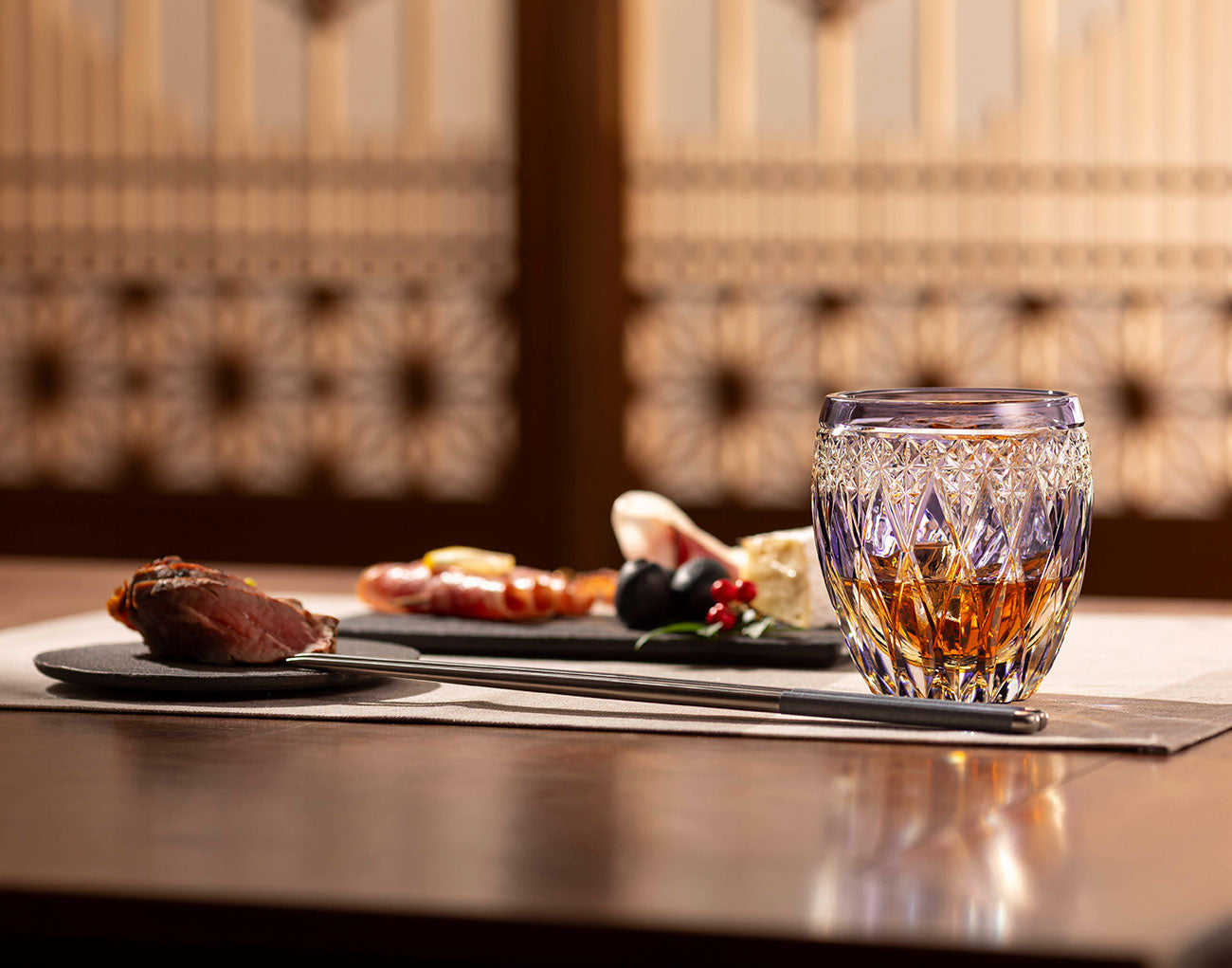 Whiskey Glass, Edo Kiriko Kasaneirome : Hanaguruma