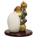 Daikokuten Hakata Doll by Susumu Ueki, 25cm tall, detailed traditional Japanese figure on wooden base.